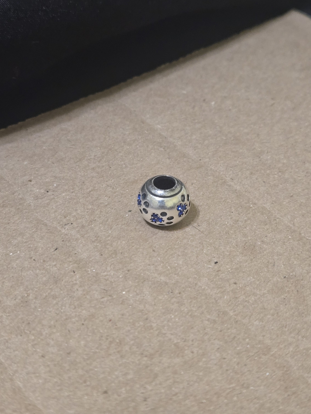 Sterling Silver Blue Flower Spacer Bead